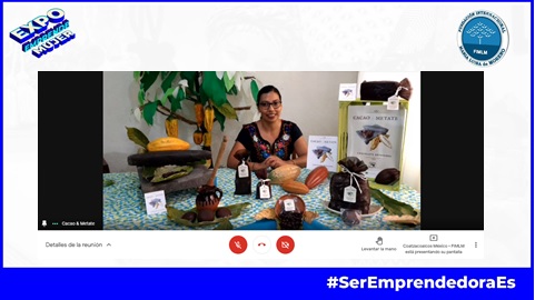 Cacao & Metate es el emprendimiento que Laura Mesa presentó, desde la ciudad de Tuxlta Gutiérrez, Estado de Chiapas, en Expo Emprende Mujer 2021.
