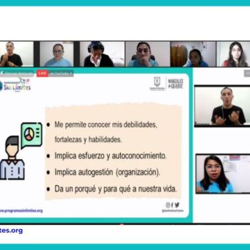 Cuarta clase del grupo de personas con discapacidad auditiva del proyecto Emprendedores Sin Límites de Manizales. Julio 2021
