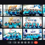 Captura de pantalla de todos los voluntarios de Perú en reunión virtual