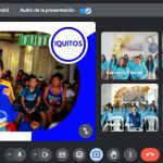 Captura de pantalla de todos los voluntarios de Perú en reunión virtual, intervención de coordinadores