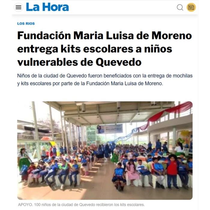 PRENSA | El periódico ecuatoriano ‘La Hora’ destaca labor social de la Fundación en Quevedo